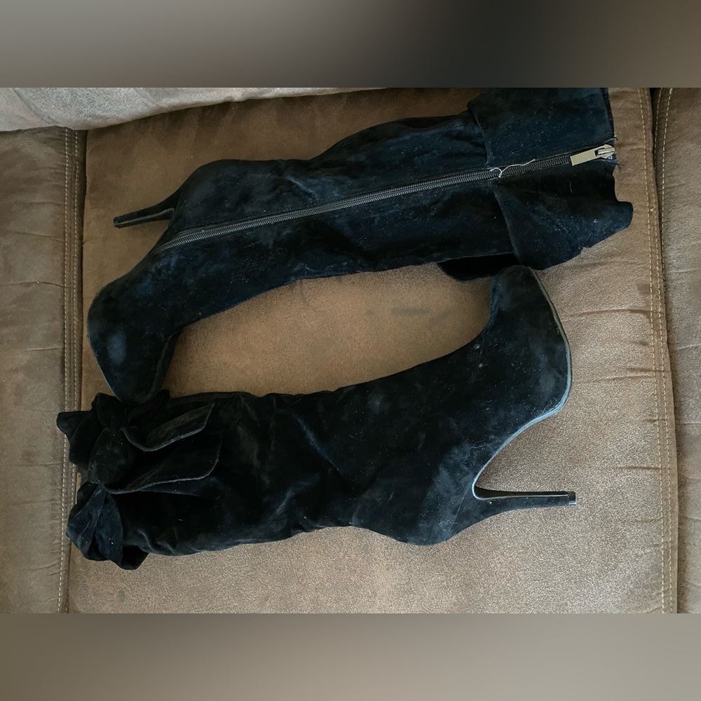 Women’s black high heel boots